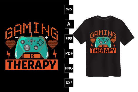 Gaming Is Therapy: A Modern T-Shirt Design