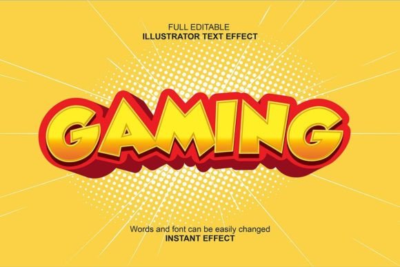 Gaming Text Effects: Editable and Scalable Style Assets