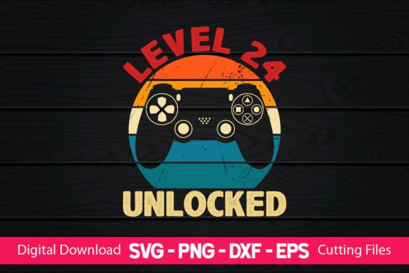 Level 24 Unlocked Gaming Birthday: A Playful Font for Celebration