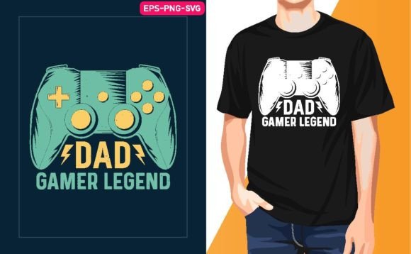 The Dad Gamer Legend: More Than Just a Fathers Day T-shirt Design